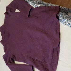 COLUMBIA XL W'S PURPLE QUILTED PULLOVER W/MOCK TURTLE AND KANGAROO POCKET